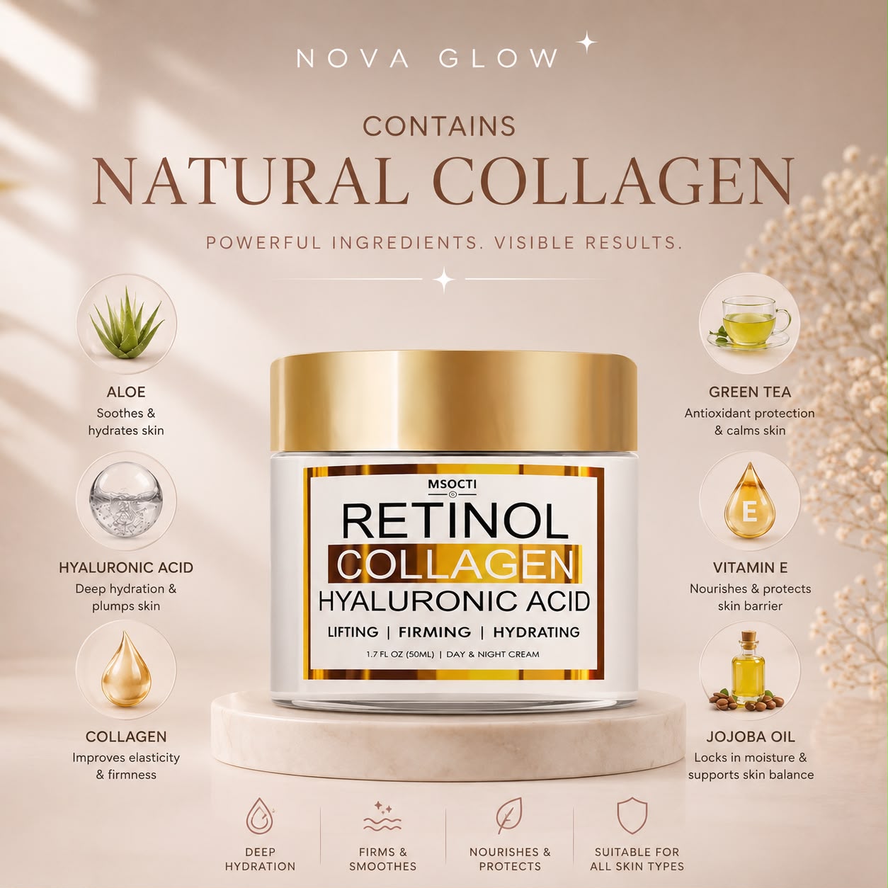 Nova Glow™ Retinol Collagen Day & Night Cream